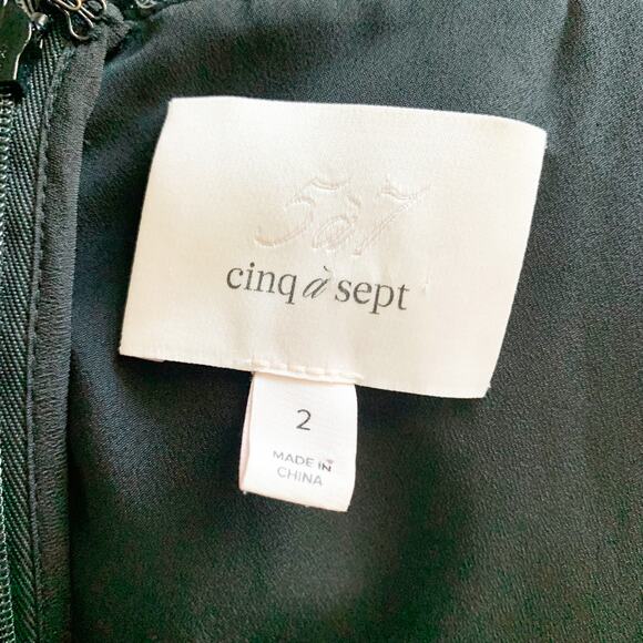 Cinq A Sept Margot Midi Dress 2 Black Floral NEW - Picture 7 of 9